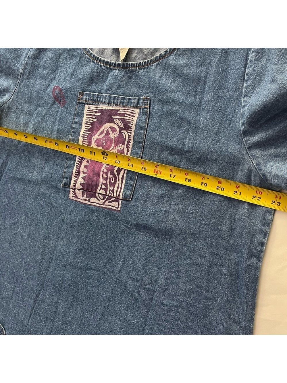 Vintage Rama of USA Cat Denim Maxi Dress Pockets XL - Picture 8 of 12